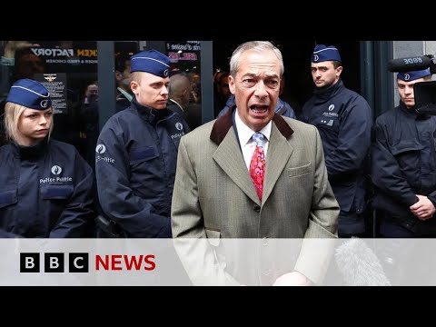 Right-wing event in Brussels told to shut down by police | BBC News