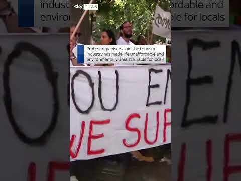 Protest against tourism in Canaries