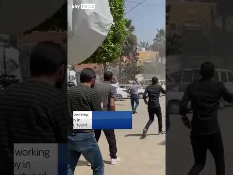 Moment Israeli forces bomb tent at Gaza hospital