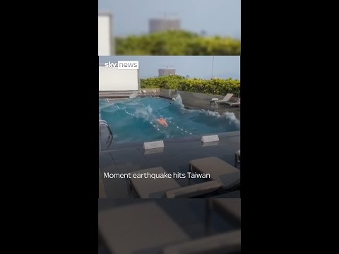 Moment earthquake hits Taiwan