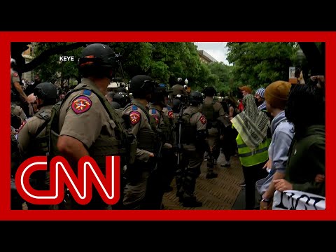 Video shows strong police presence at University of Texas over pro-Palestinian protest
