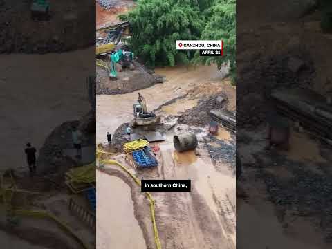 Sparks fly as power lines hit by tornado in China