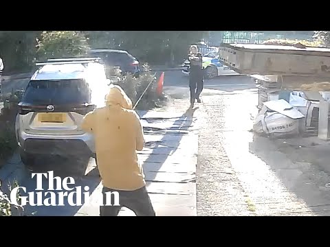 Doorbell cam captures police Tasering sword attack suspect in Hainault