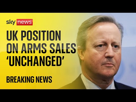 UK position on Israel arms sales remains ‘unchanged’, says Lord Cameron | Israel-Hamas war