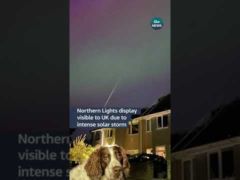 Northern Lights display visible to UK due to intense solar storm #itvnews #auroraborealis