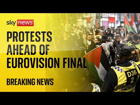 Watch live: Protests ahead of Eurovision final