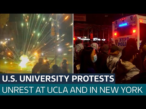 Violent clashes at US universities as students arrested in pro-Palestine protests | ITV News