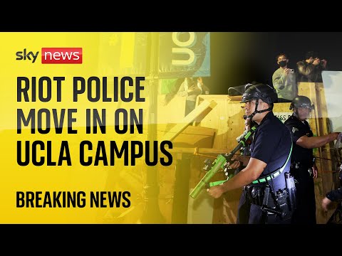 Watch live: Pro-Palestinian protesters refuse police dispersal orders on UCLA campus