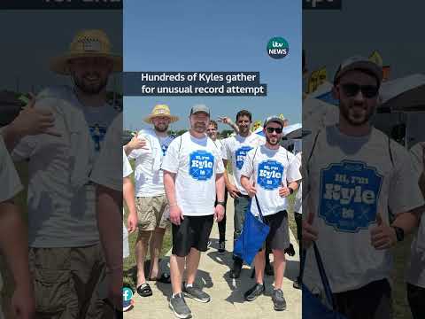 706 people named Kyle united in a city with the same name to try to break a record #itvnews