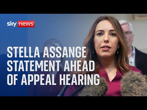 Julian Assange’s wife delivers statement ahead of appeal hearing