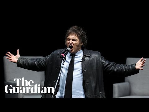 Argentinian president Javier Milei belts out rock song at book launch