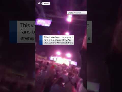 Darts fans break table during celebrations as Luke Littler hits nine-darter
