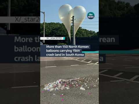 People have been told to stay inside after North Korea sent trash balloons into South Korea #itvnews