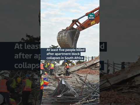 Rescuers are searching for at least 50 people still trapped in the rubble  #itvnews #southafrica