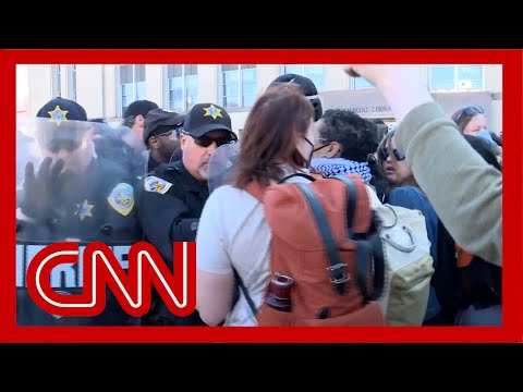 Police confront protesters at University of Wisconsin