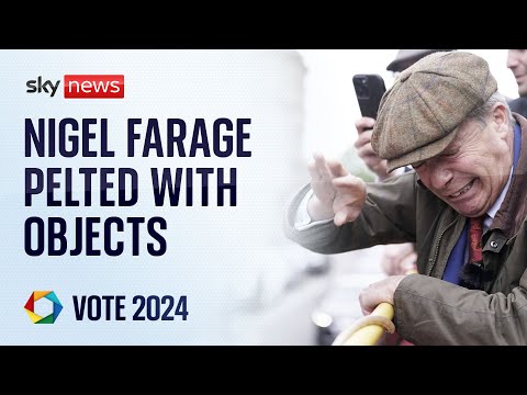 BREAKING: Man arrested after objects thrown at Nigel Farage | Election 2024