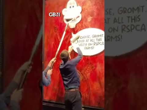 Activists VANDALISE King Charles portrait: ‘Comedic restoration’