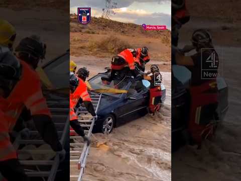 Dramatic rescue from floods in Spain