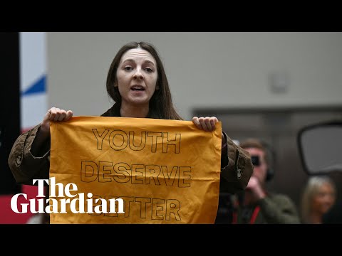 Protester interrupts Keir Starmer’s Labour manifesto speech