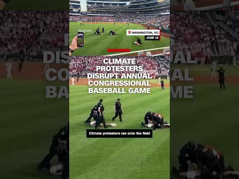 Climate protesters disrupt annual Congressional Baseball Game.