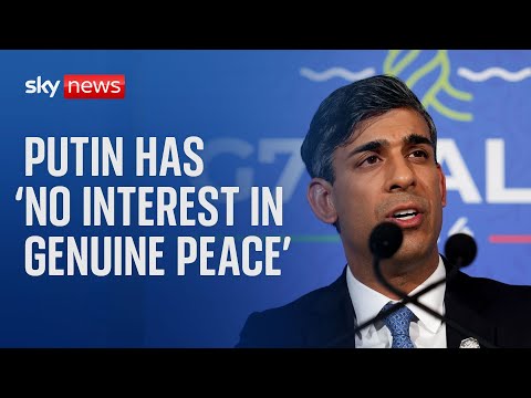 Rishi Sunak says Putin has ‘no interest in genuine peace’ in speech at Ukraine summit