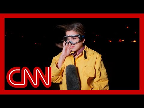 ‘It is hard to stand’: CNN correspondent fights strong winds while reporting on wildfire
