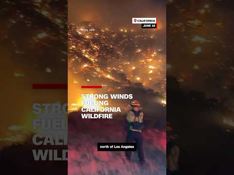 Strong winds fueling California wildfire