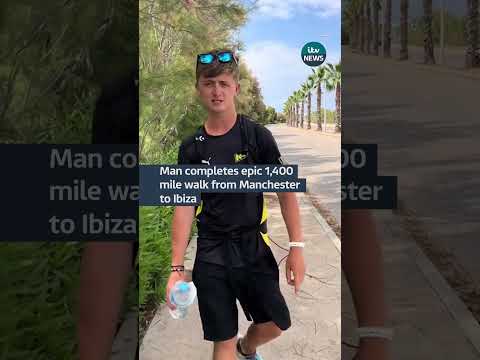 Man completes walk from UK to Ibiza #itvnews #news