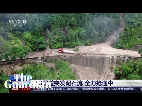 Drone footage shows mudslides after heavy rain in southern China