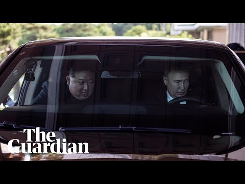 Vladimir Putin takes North Korean leader Kim for a drive in Russian luxury car