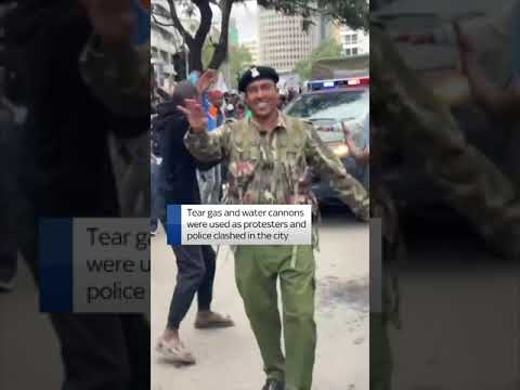 Protesters in Kenya hit by water cannon