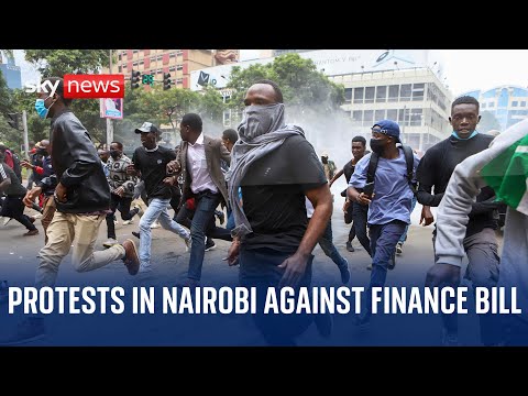 Watch live: Protests in Nairobi against a proposed government finance bill to raise taxes