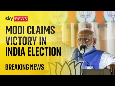 India election: Narendra Modi claims victory for his coalition – but party likely short of majority