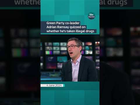 Green Party co-leader Adrian Ramsay quizzed on whether he’s taken illegal drugs #itvnews