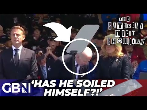 WATCH: Joe Biden mocked for appearing to bend over to sit on invisible chair at D-Day event…