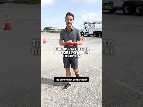 Trucks gather to restore power in Houston