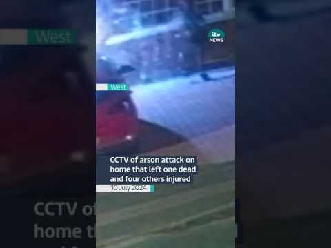 CCTV of arson attack on Wolverhampton home that left one dead and four others injured #itvnews #news