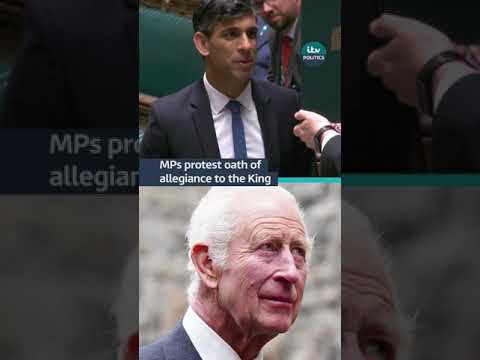 Some MPs made a point of protesting an oath of allegiance to the King #itvnews #politics