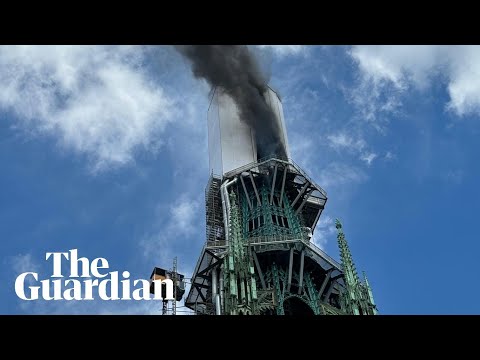 Rouen’s cathedral spire on fire during renovation work