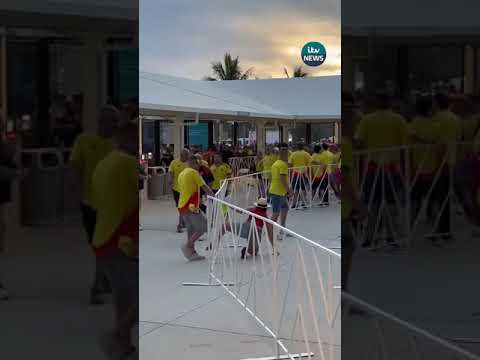 Footie fans climbed through vents to try and get into Copa America Championships #itvnews
