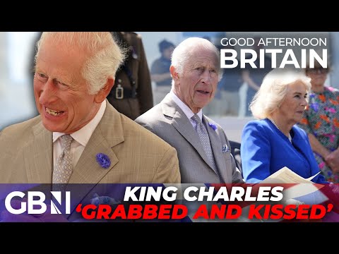 King Charles ‘GRABBED and kissed’ as Queen nurses injury in HECTIC Royal visit to Channel Islands