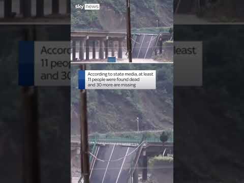 Bridge collapses after flooding
