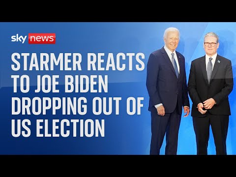 Sir Keir Starmer reacts to Joe Biden withdrawing from the US presidential race in UK skills speech