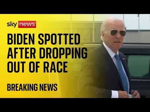 Biden seen for first time in public since dropping out of US presidential race