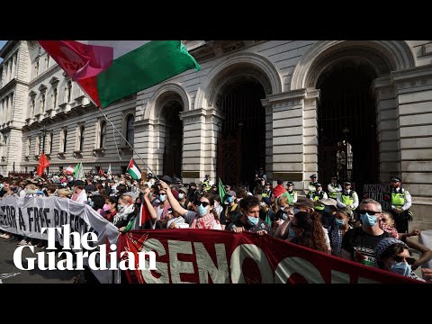 Pro-Palestine demonstrators block entrance to UK foreign office