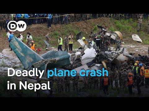 A plane crashes at Kathmandu’s Tribhuvan International Airport killing 18 people | DW News
