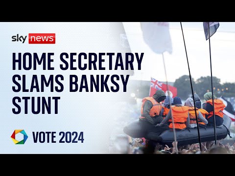 Minister James Cleverly criticises people ‘celebrating’ Banksy migrant boat artwork at Glastonbury
