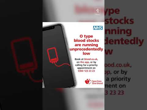 Less than 2 days supply of some blood types left