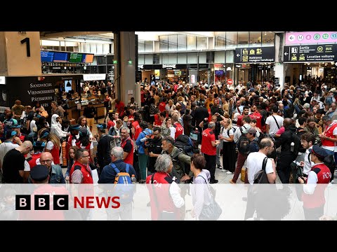French train network hit by ‘malicious’ attacks before Olympics ceremony, rail firm says | BBC News