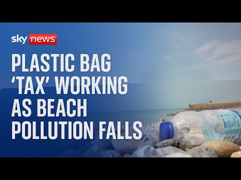 Plastic bag pollution on beaches down 80% since ‘tax’ introduced